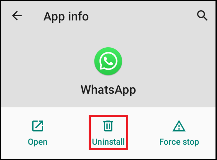 Desinstala WhatsApp a través de la configuración de tu dispositivo