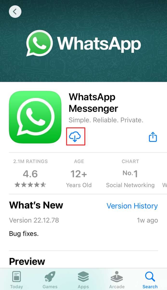 WhatsApp en la App Store