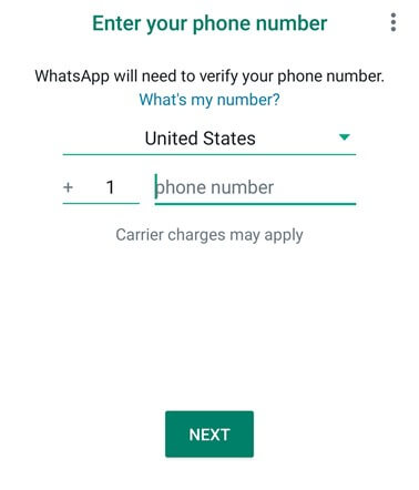 Introduce el número de teléfono para verificar WhatsApp