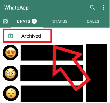Captura de pantalla en Android de la opción “Archivados” de WhatsApp