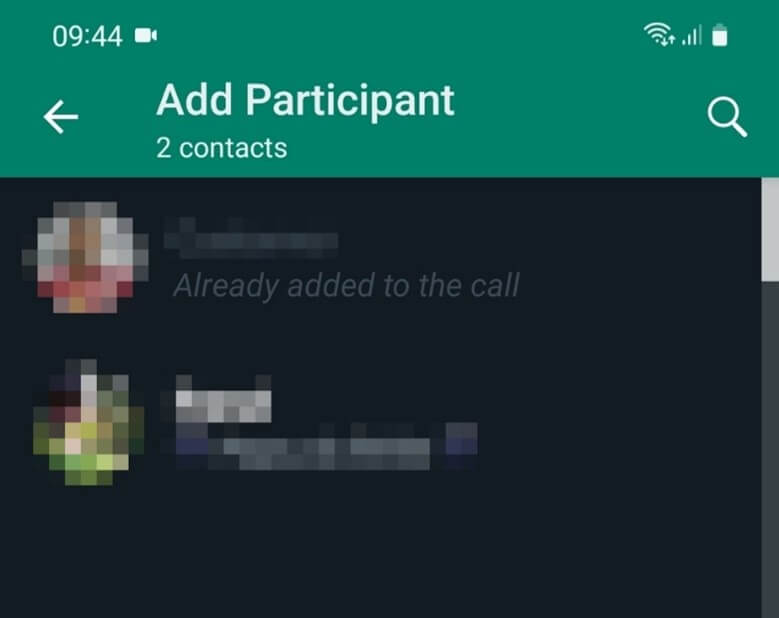 WhatsApp: Busca otro contacto con la función de búsqueda y añádelo pulsando sobre él