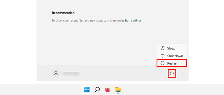 Botón “On/Off” en el menú de inicio de Windows 11