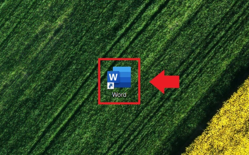 El icono de Microsoft Word en un acceso directo en el escritorio