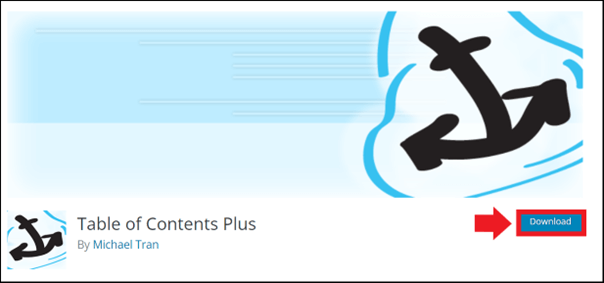 Página de descarga del plugin “Table of Contents Plus”
