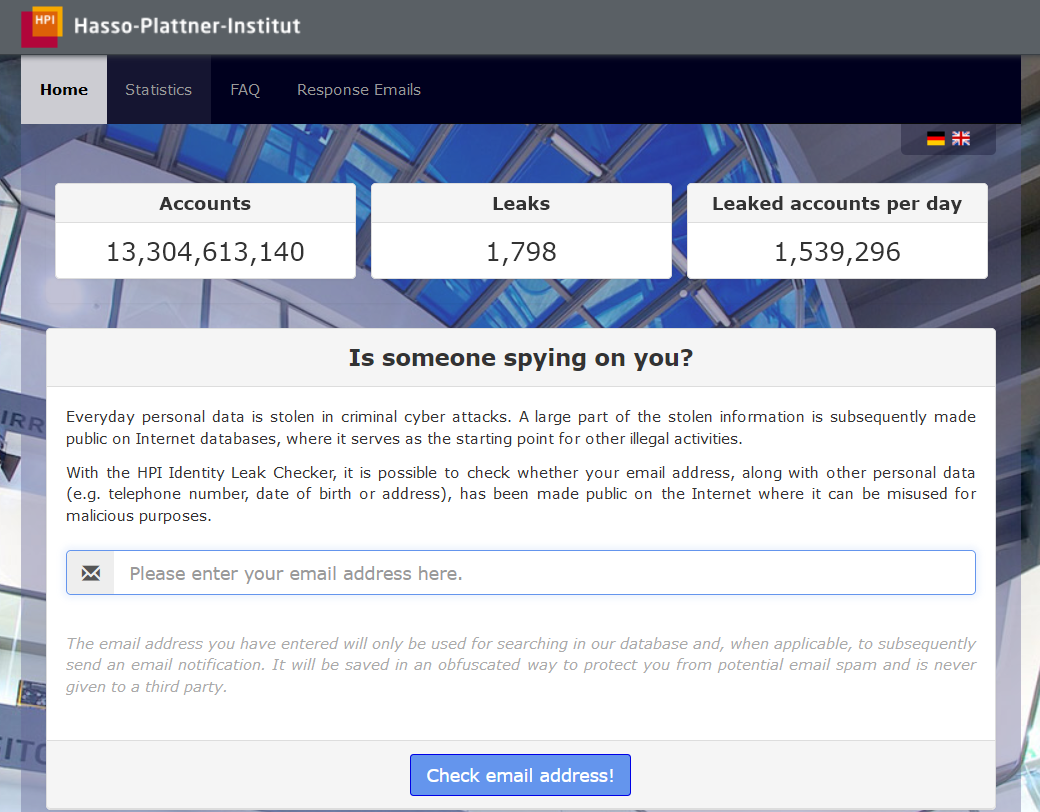 Identity Leak Checker del Instituto Hasso Plattner