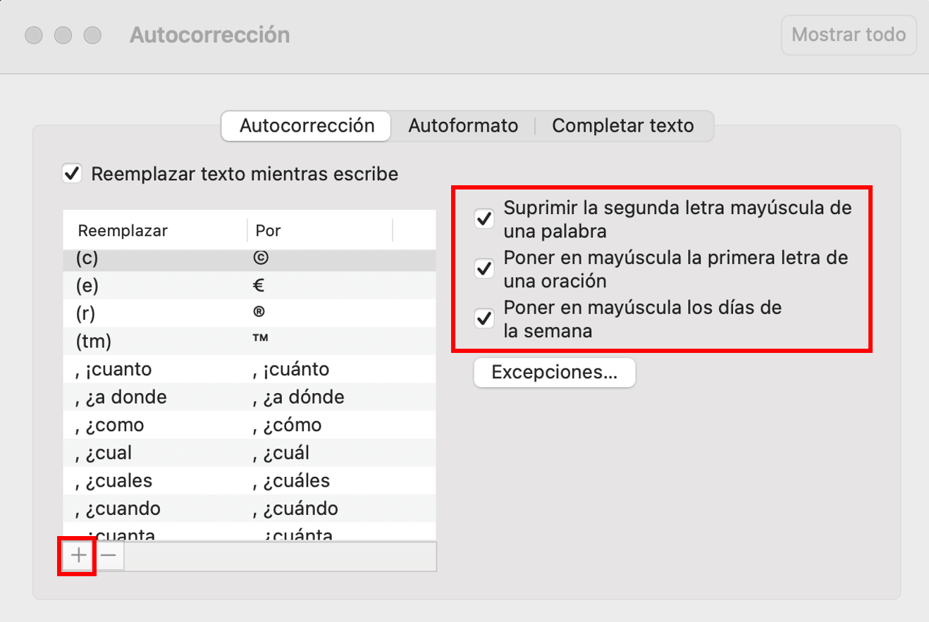 Outlook para Mac: opciones de autocorrección Outlook para Mac: opciones de autocorrección