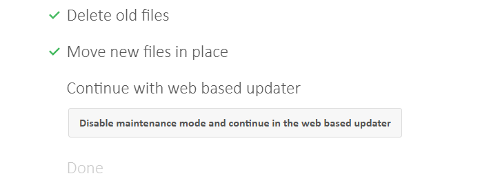 Actualizador Nextcloud durante la actualización Imagen: Actualizador Nextcloud durante la actualización