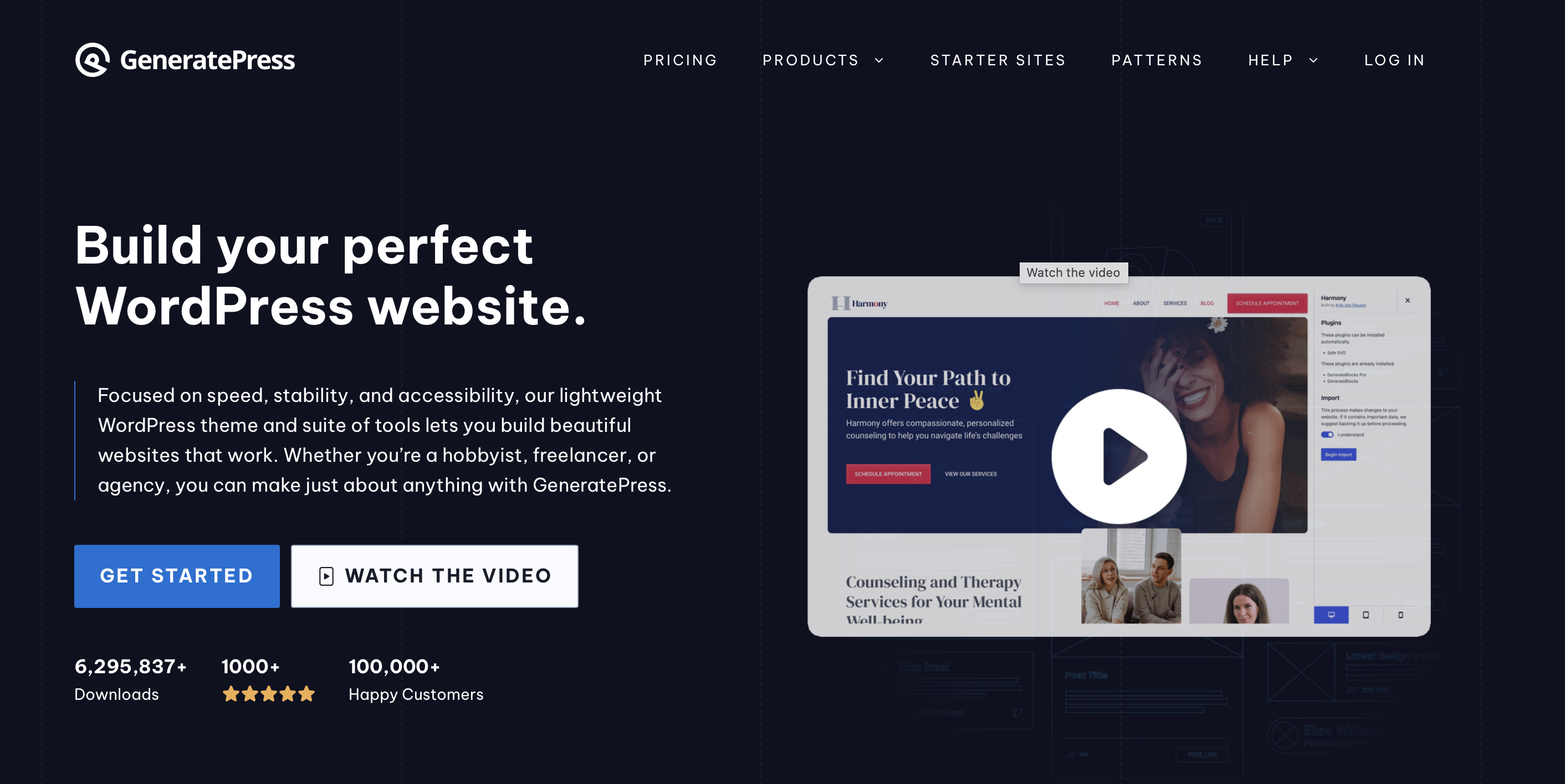 Captura de pantalla de la página web de GeneratePress Imagen: Captura de pantalla de la página web de GeneratePress