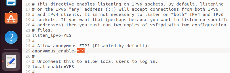 vsftpd.conf: configuración del acceso FTP anónimo Imagen: vsftpd.conf: configuración del acceso FTP anónimo