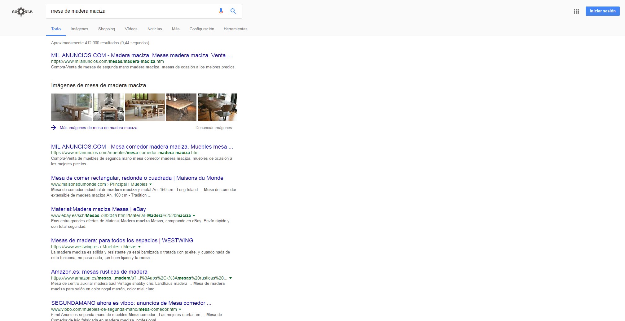 Resultados de búsqueda en Google para “Mesa de madera maciza”