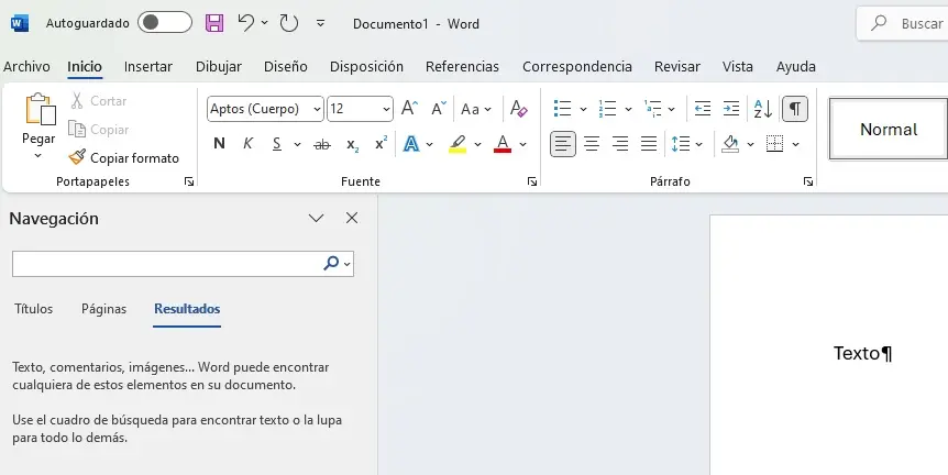 Captura de pantalla de Word Imagen: Captura de pantalla de Word
