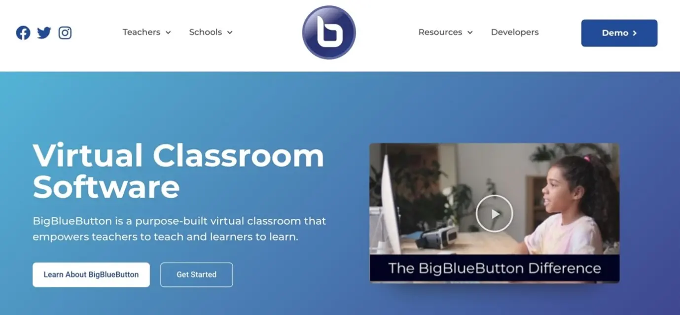 Imagen: Captura de pantalla de la p&aacute;gina web de BigBlueButton