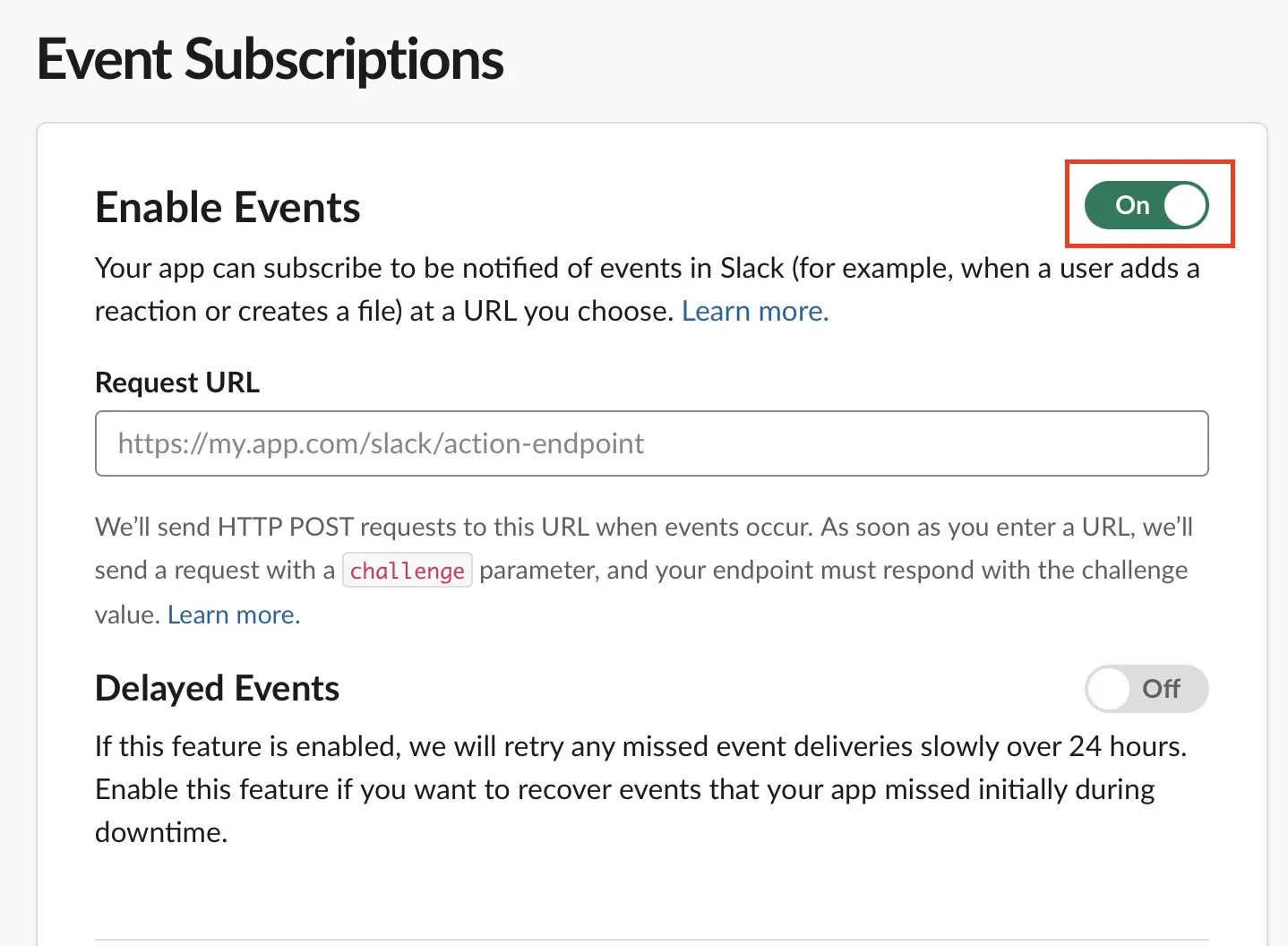 Suscripciones a eventos en Slack Imagen: Suscripciones a eventos en Slack