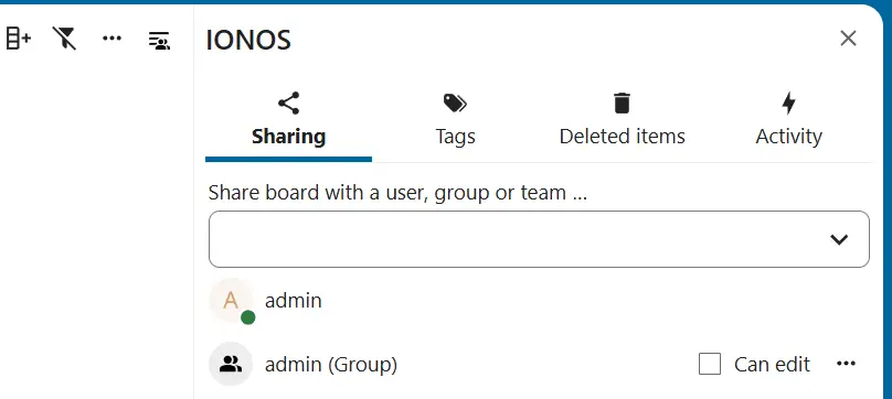 Compartir tablero en Nextcloud Deck Imagen: Compartir tablero en Nextcloud Deck