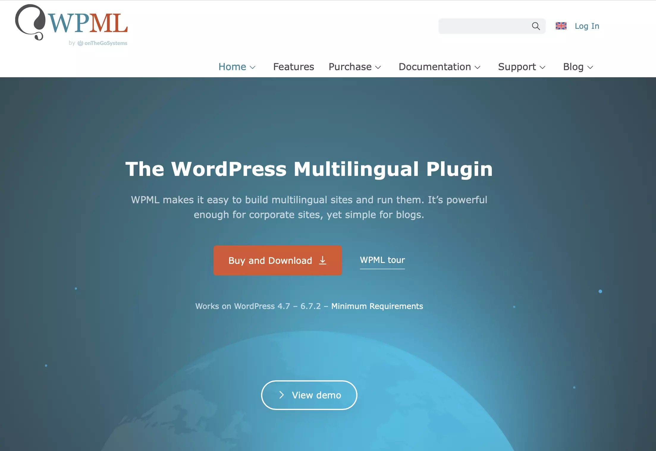 Captura de pantalla de la página del plugin para WordPress WPML Imagen: Captura de pantalla de la página del plugin para WordPress WPML