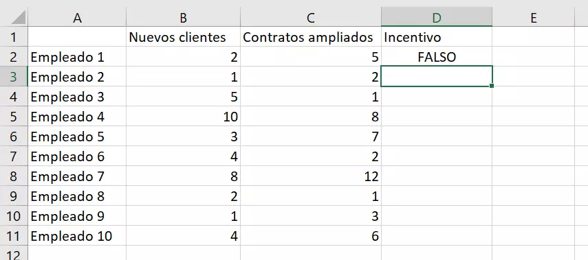 Imagen: Función Y en Excel: resultado de la función de ejemplo.