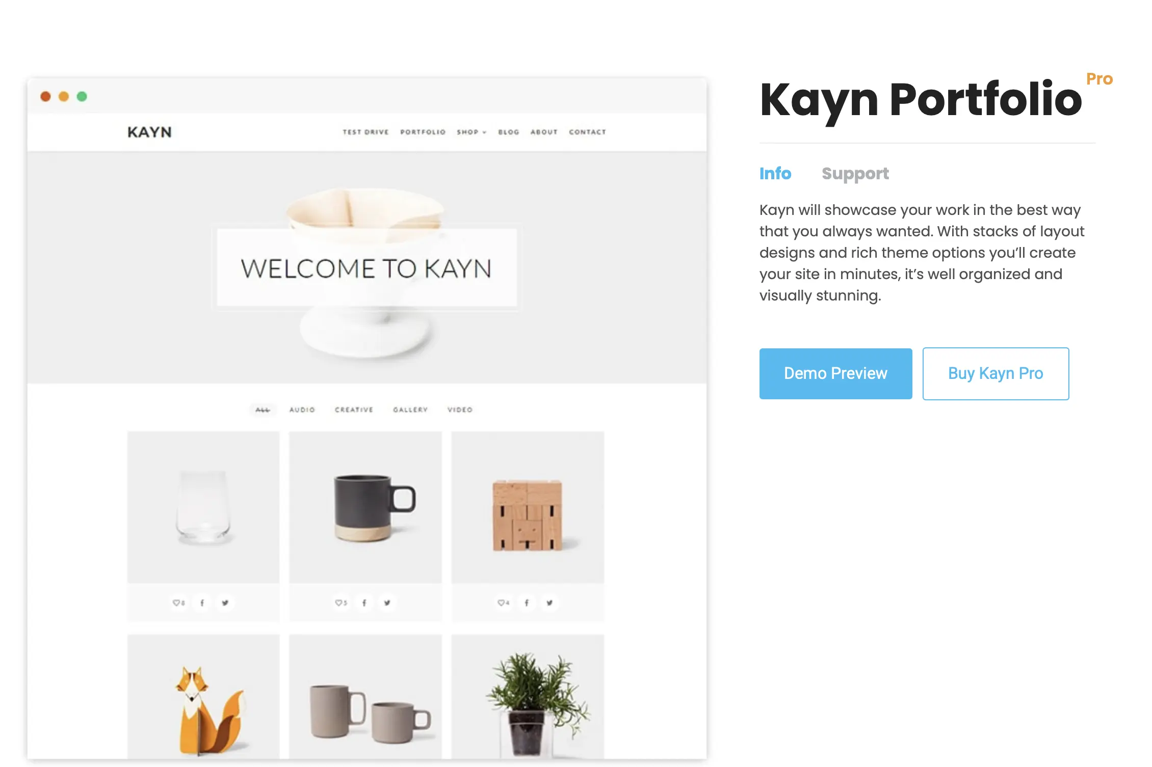 Imagen: Plantilla Kayn de WordPress hecha por WP-Royal