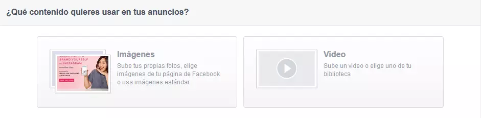 Los anuncios de Facebook pueden contener imágenes y vídeos