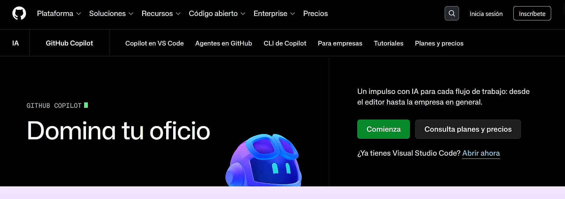 Imagen: Captura de pantalla de GitHub Copilot