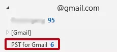 Imagen: El archivo PST se muestra en Gmail