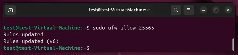 Imagen: Puerto en uso (25565) en Ubuntu 24.04