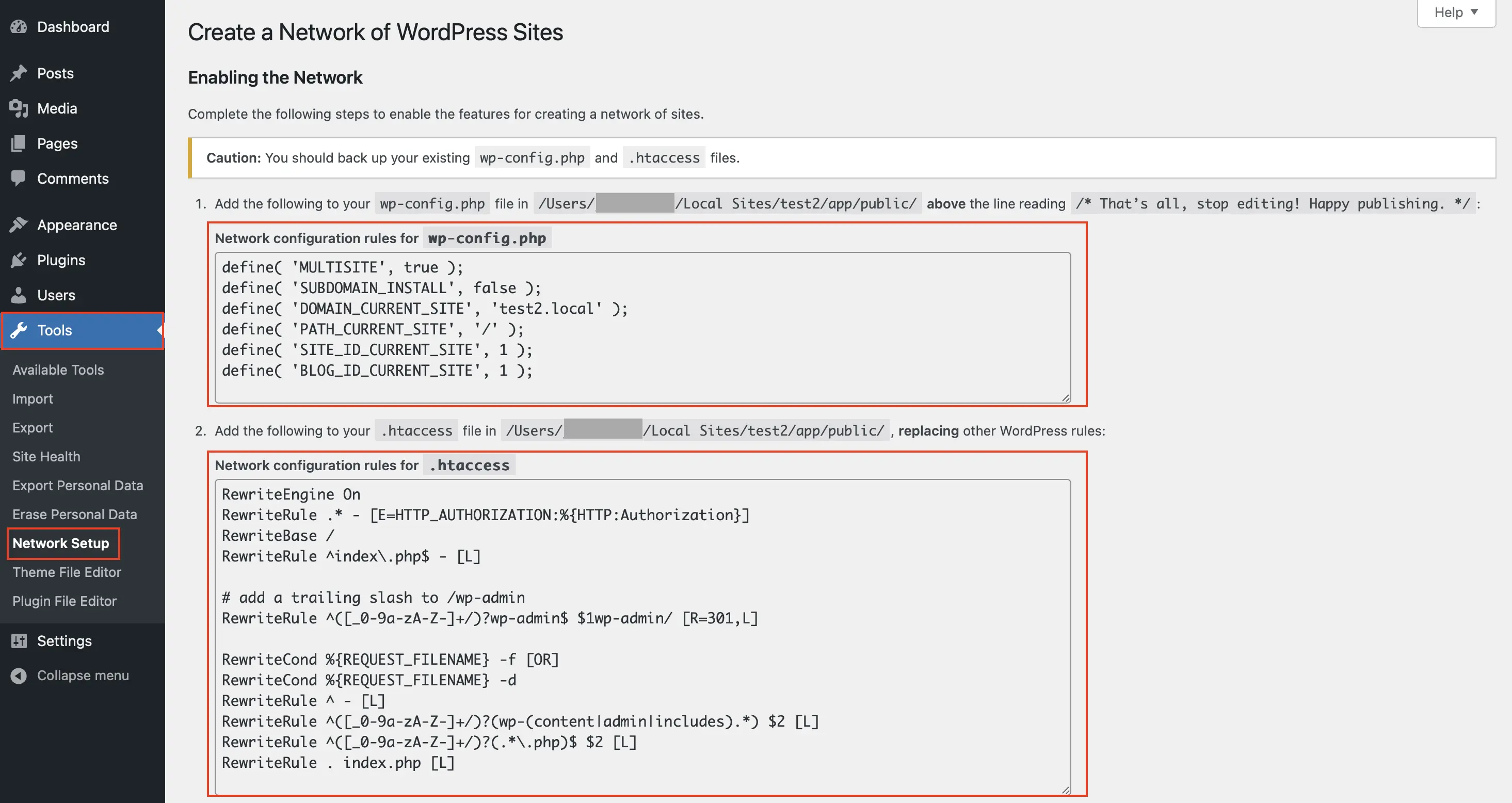 Imagen: Herramientas – Configurar red: fragmento de código para activar la red Imagen: Imagen: Herramientas – Configurar red: fragmento de código para activar la red