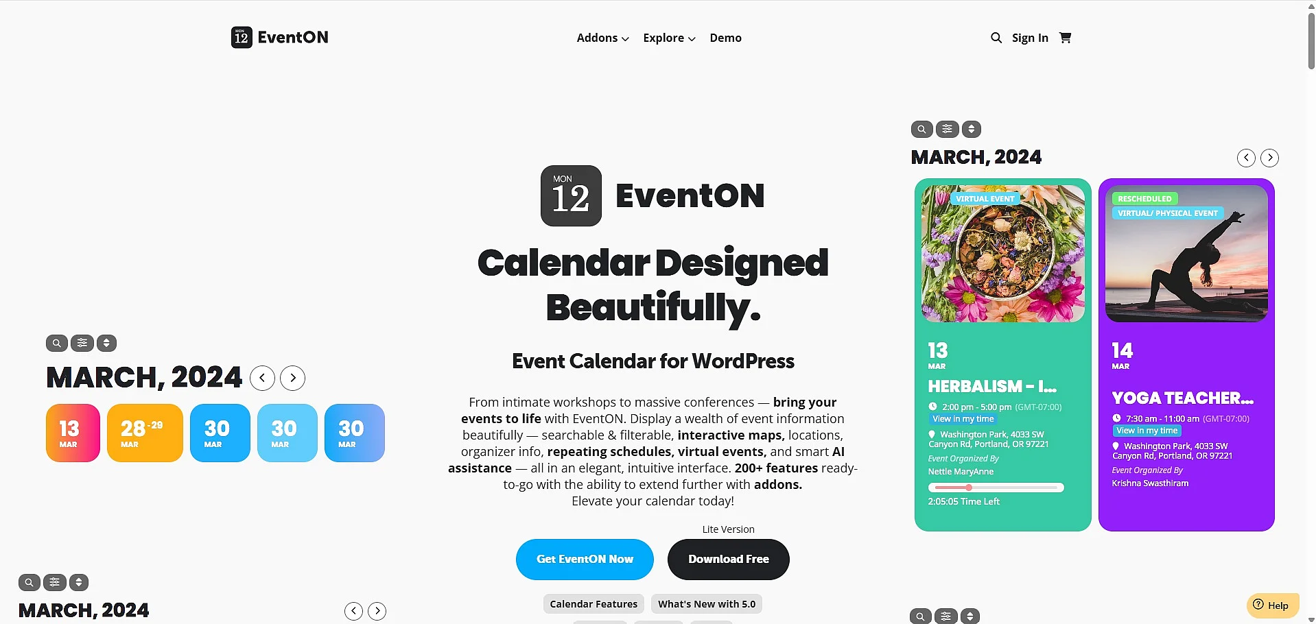 Imagen: Captura de pantalla de la página web oficial de EventON