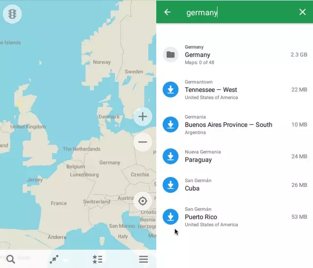 Maps.me: función de búsqueda interna de mapas