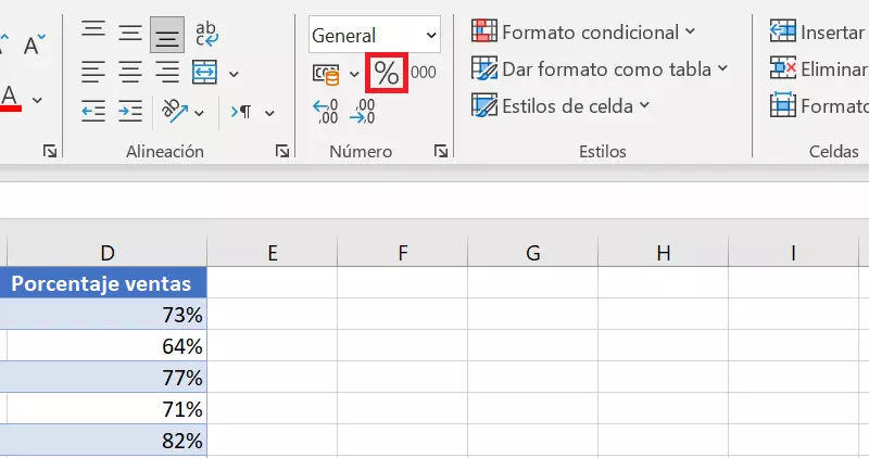 Excel: estilo porcentual Excel: estilo porcentual