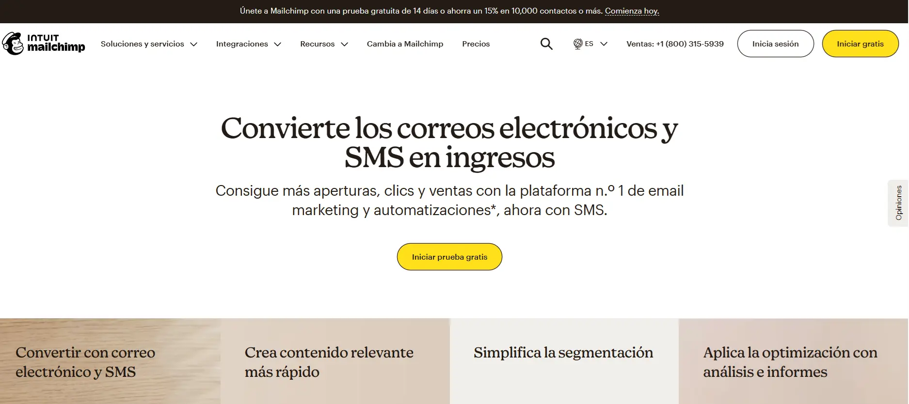 Imagen: Página web de MailChimp