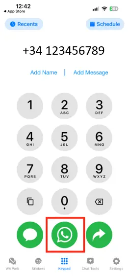 Captura de pantalla en la aplicación “Click to Chat” Imagen: Captura de pantalla en la aplicación “Click to Chat”