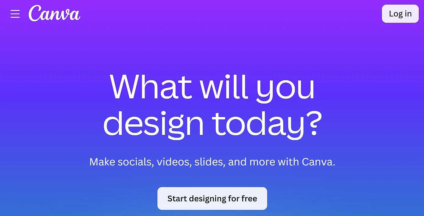 Captura de pantalla de la página web de Canva Imagen: Captura de pantalla de la página web de Canva