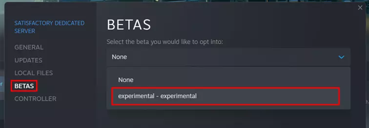 Satisfactory server: actualización a versión experimental