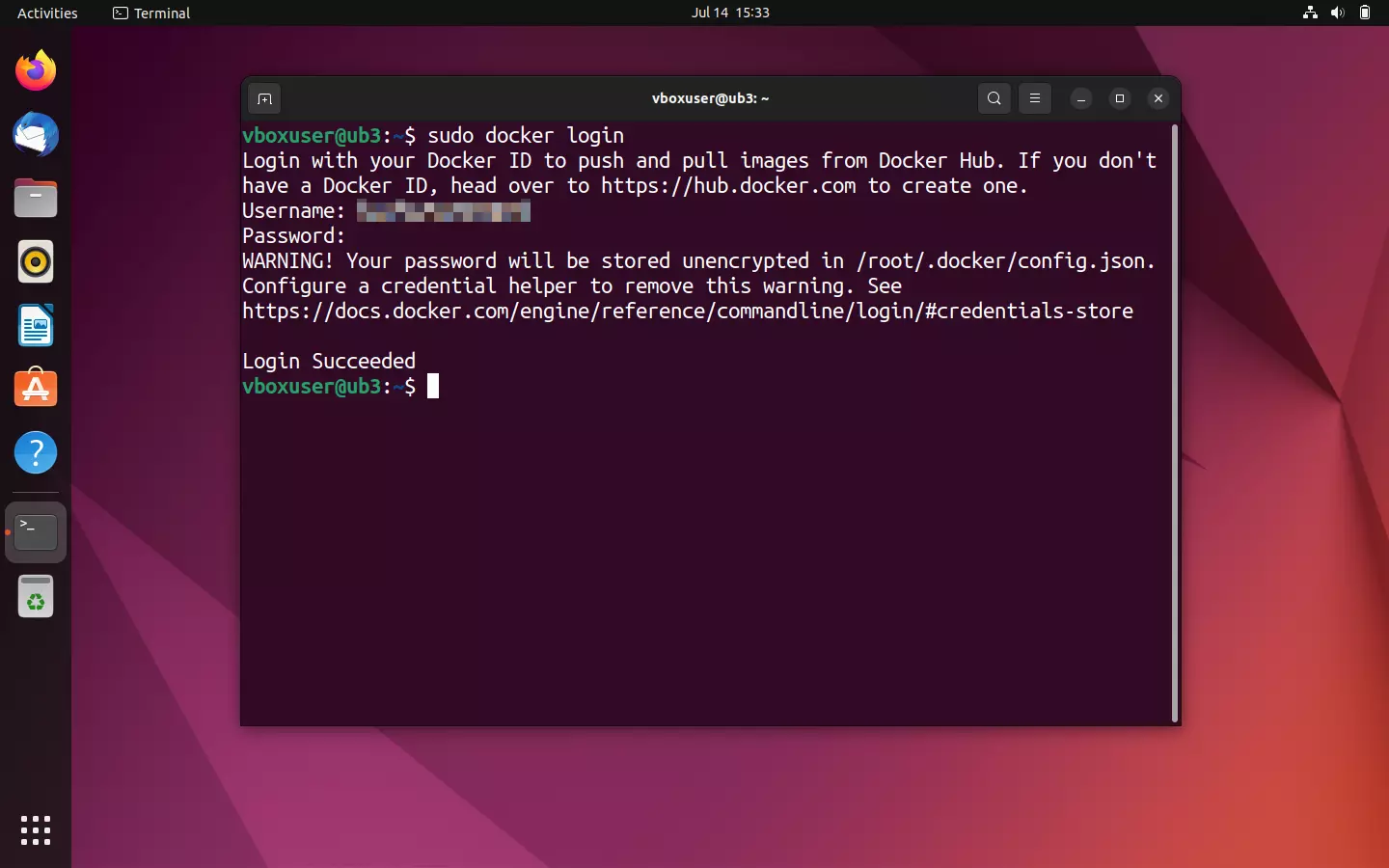 Accede a Docker Hub a través de la terminal Ubuntu Accede a Docker Hub a través de la terminal Ubuntu