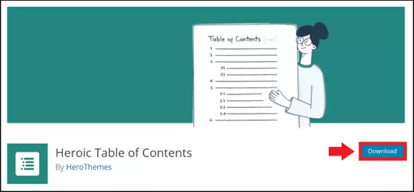 Imagen: Página de descarga del plugin “Heroic Table of Contents”