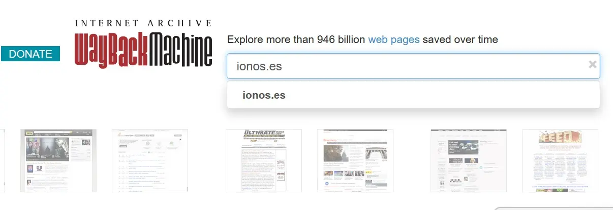 Función de la barra de búsqueda de la Wayback Machine Imagen: Función de la barra de búsqueda de la Wayback Machine