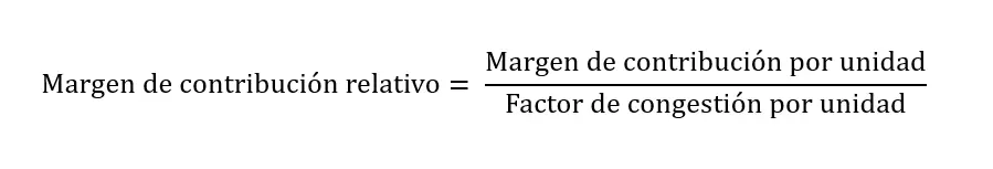 Fórmula del margen de contribución relativo Imagen: Fórmula del margen de contribución relativo