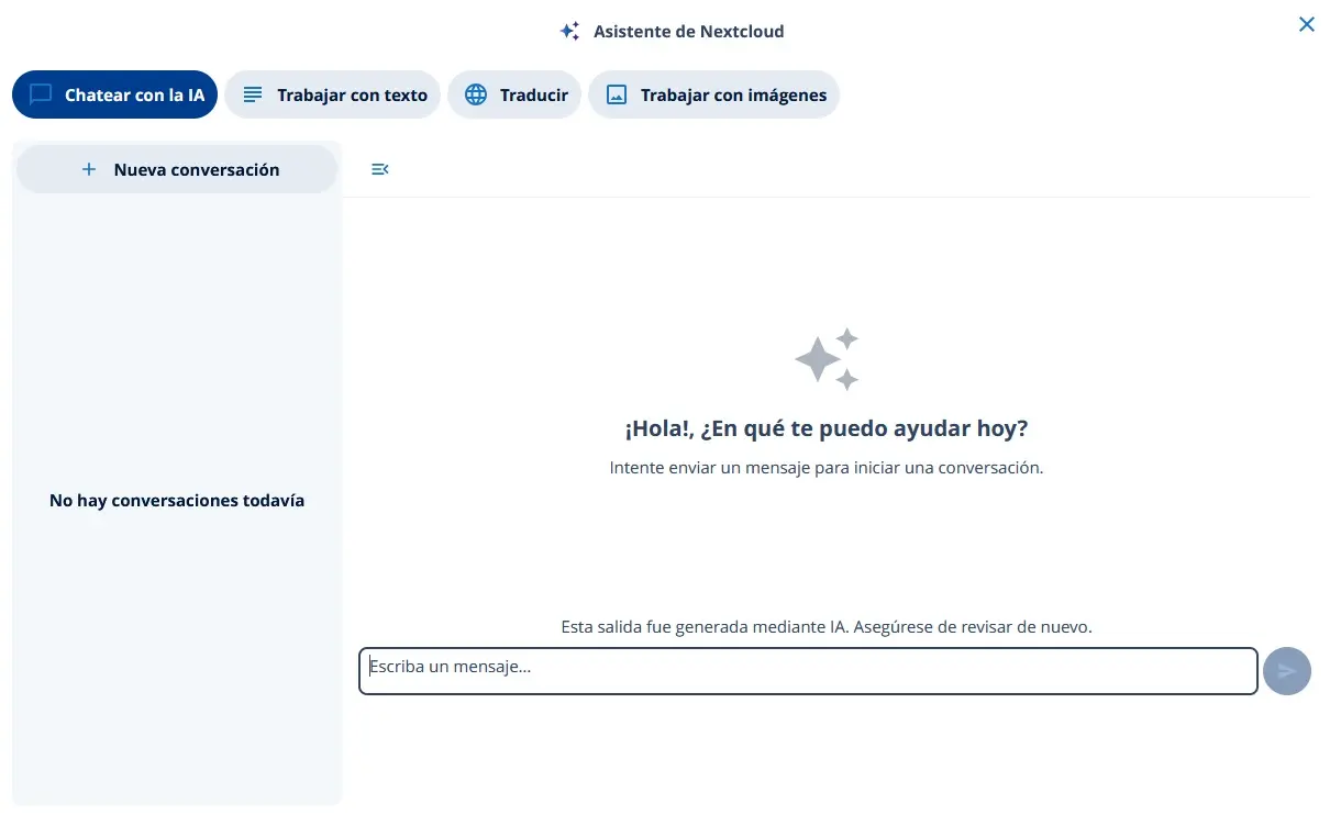 Nextcloud Workspace: Assistant Imagen: Nextcloud Workspace: Assistant