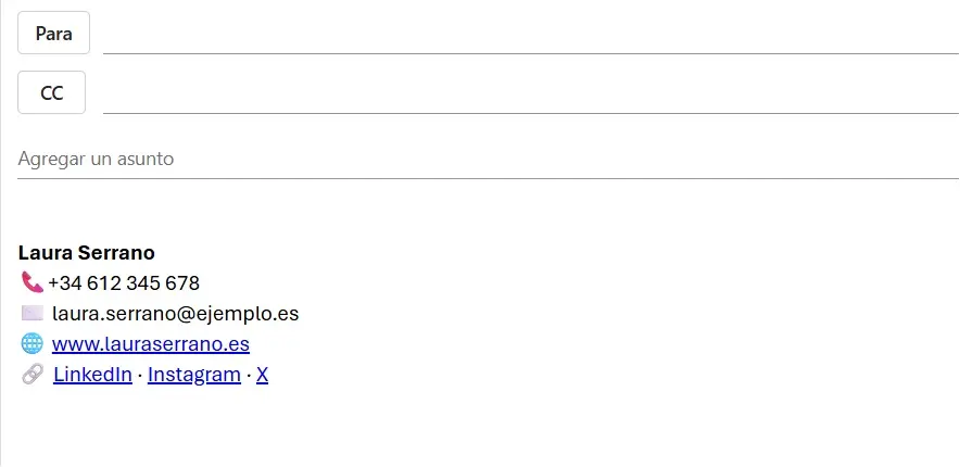 Imagen: Firma de correo electr&oacute;nico privada