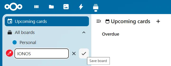 Guardar tablero en Nextcloud Deck Imagen: Guardar tablero en Nextcloud Deck