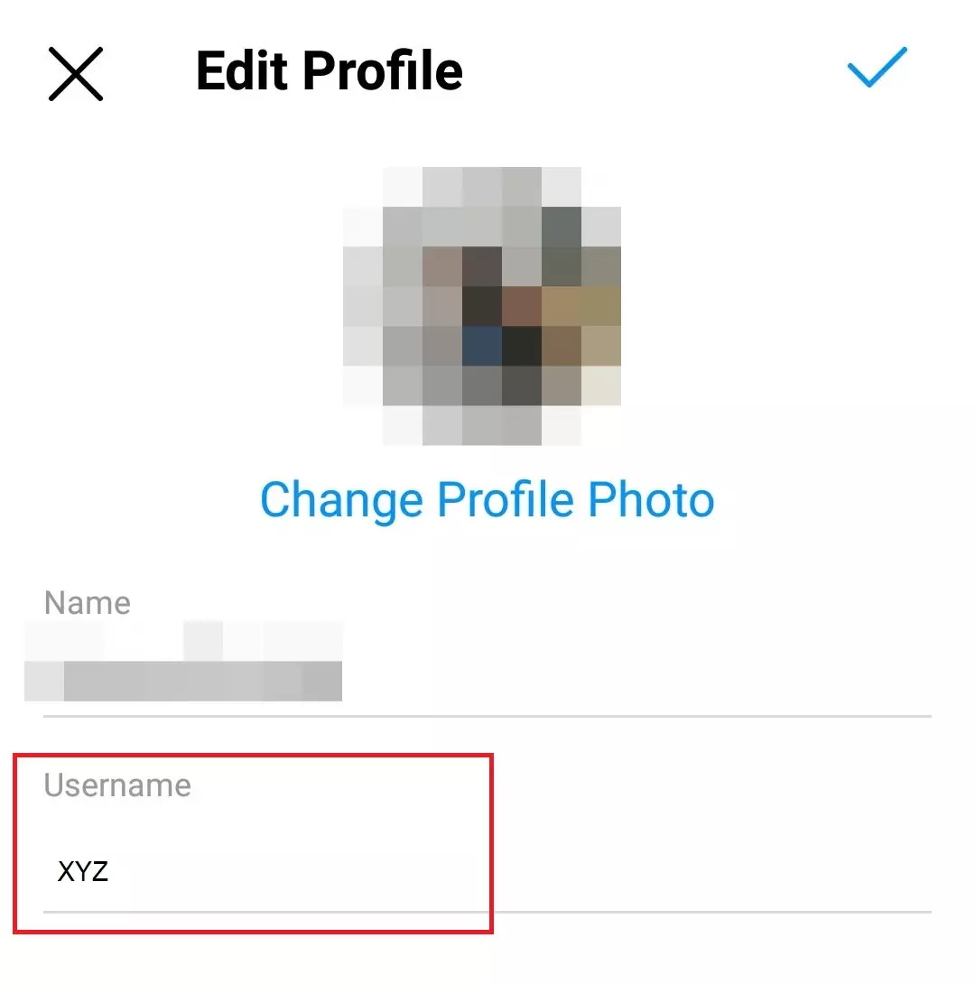 Imagen: Instagram: apartado “Editar perfil”, campo “Nombre de usuario”