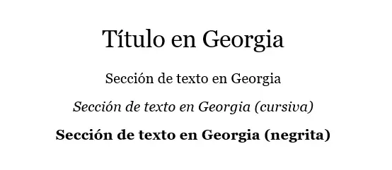 Imagen: Ejemplo de texto para Georgia