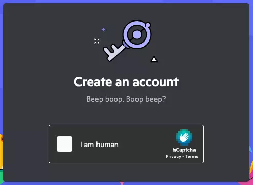Imagen: Captcha al crear una cuenta en Discord