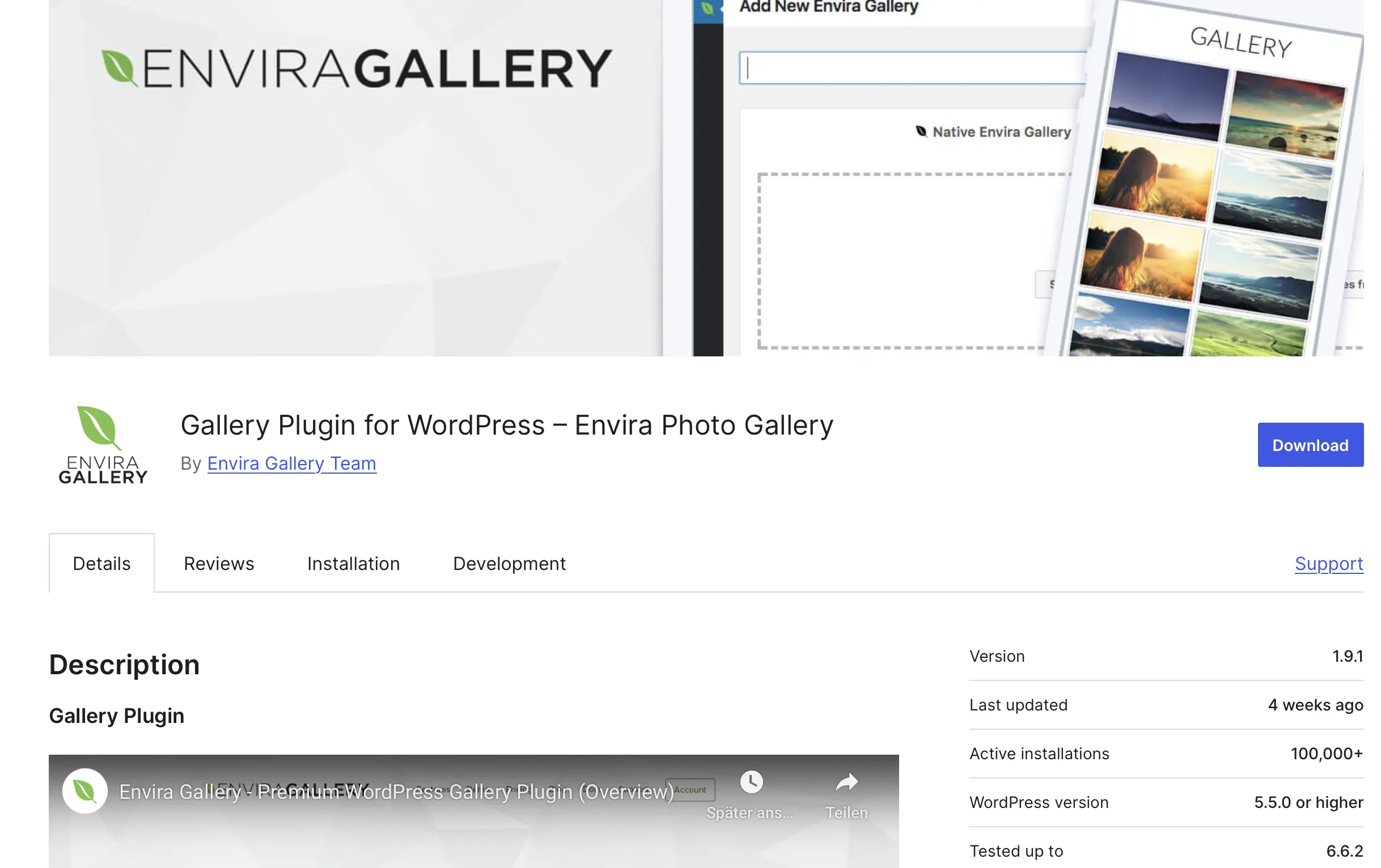 Envira Gallery en la tienda de plugins de WordPress Imagen: Envira Gallery en la tienda de plugins de WordPress