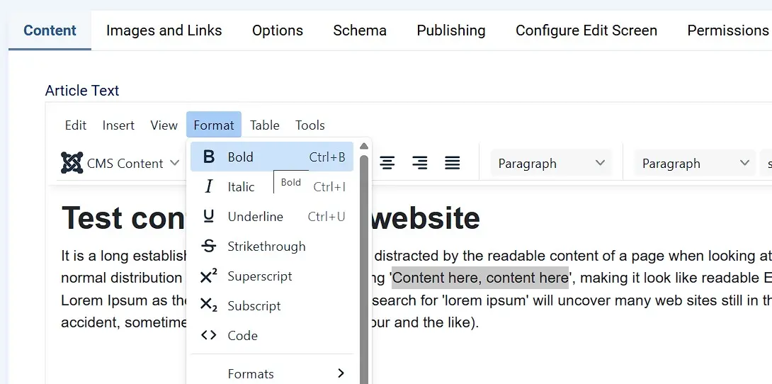 Imagen: Ventana para crear un nuevo art&iacute;culo en Joomla