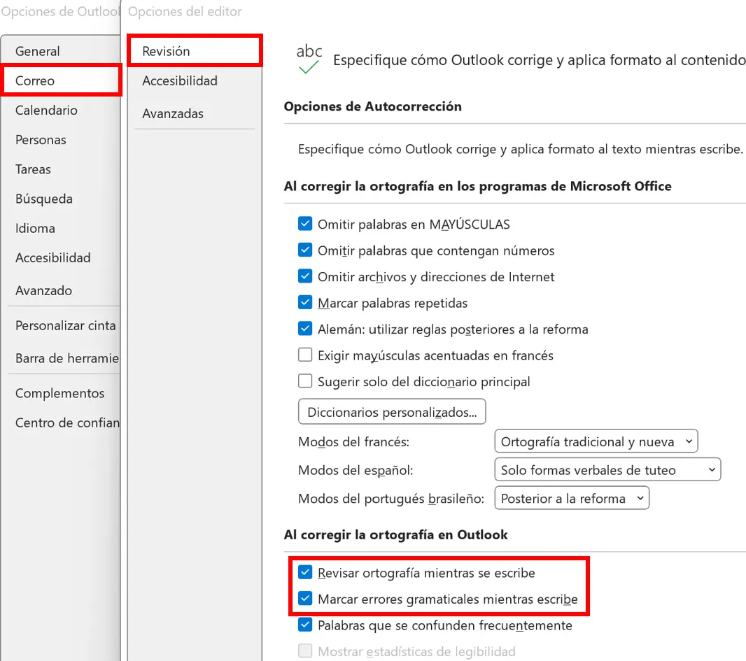 Imagen: Outlook: menú “Revisión”