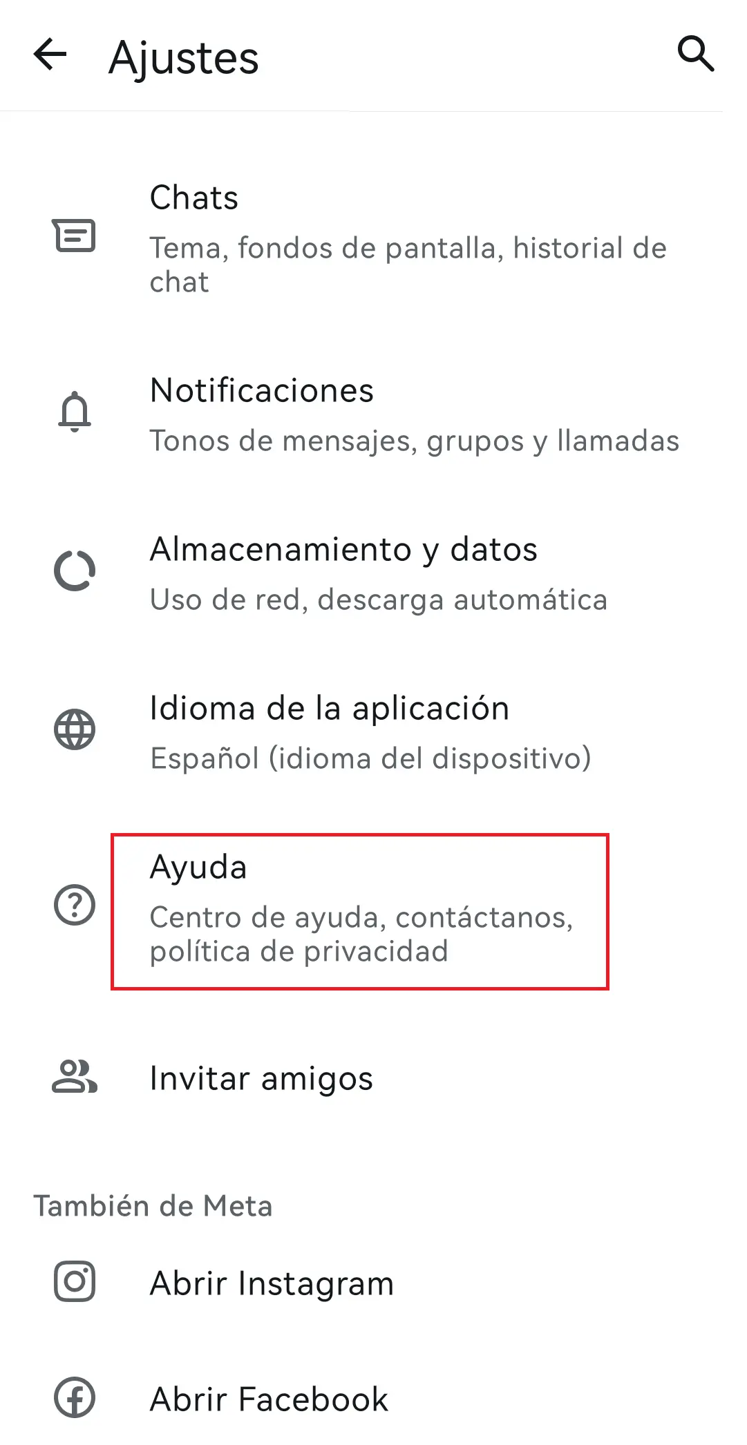 Ajustes de WhatsApp Imagen: Ajustes de WhatsApp