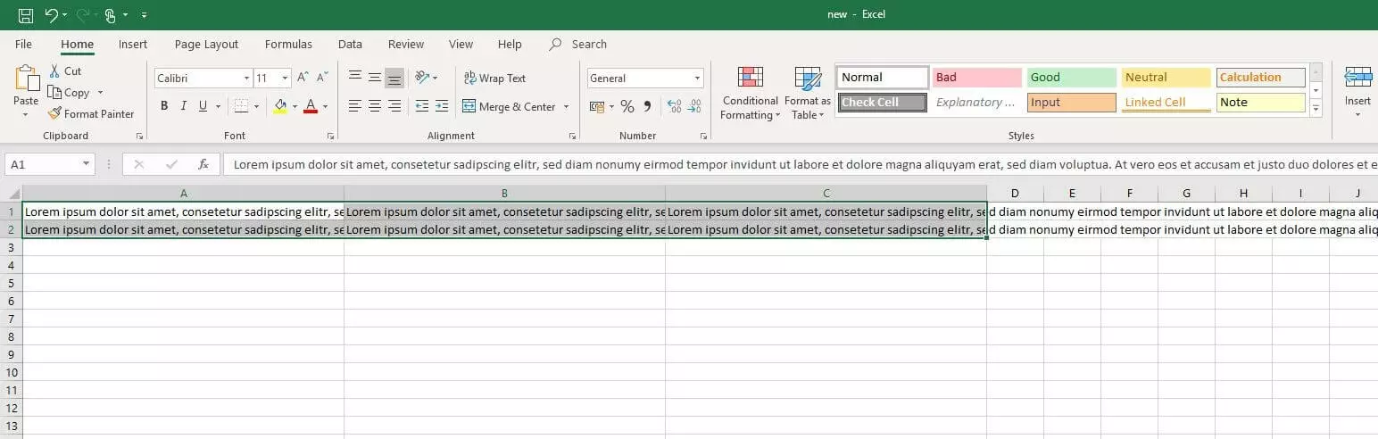 Imagen: Microsoft Excel 2016: campos de tabla seleccionados