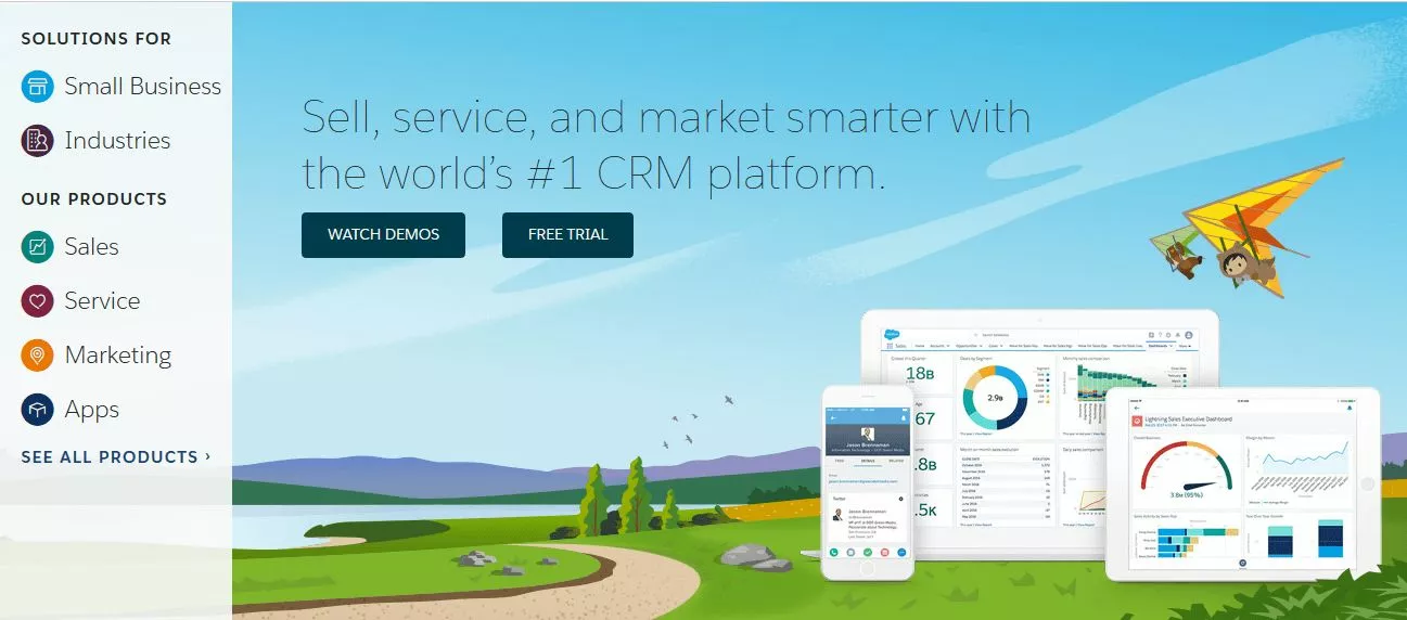 Imagen: Página de inicio del proveedor de SaaS Salesforce
