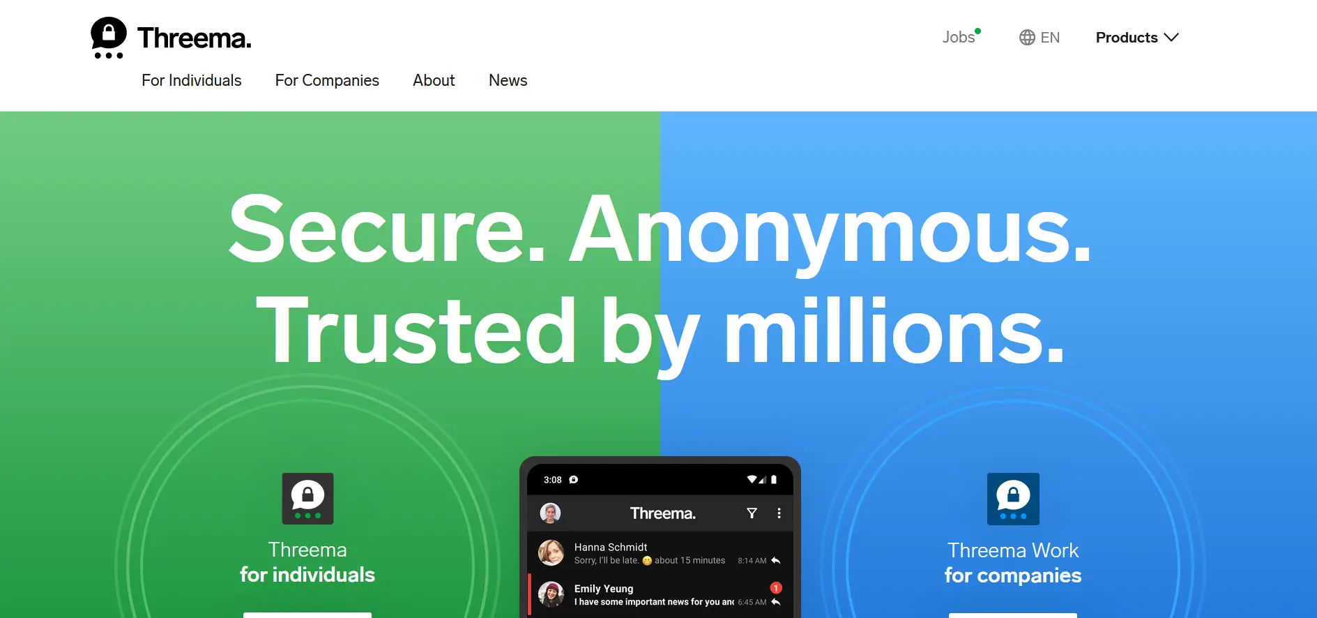 Imagen: Captura de la página web de Threema